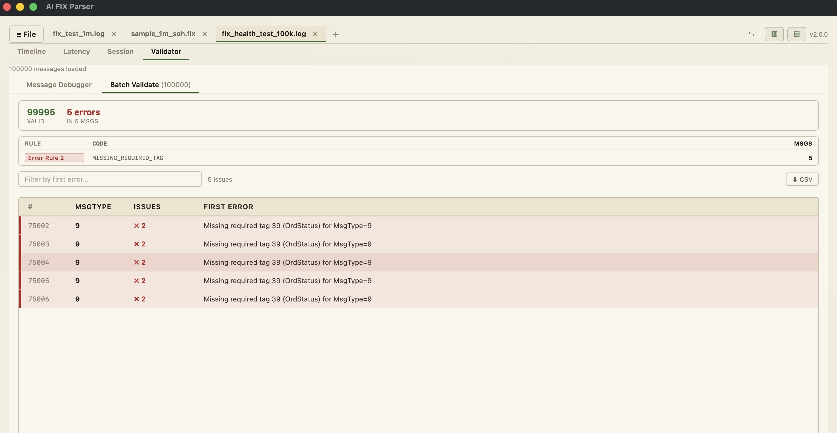 FIX validator